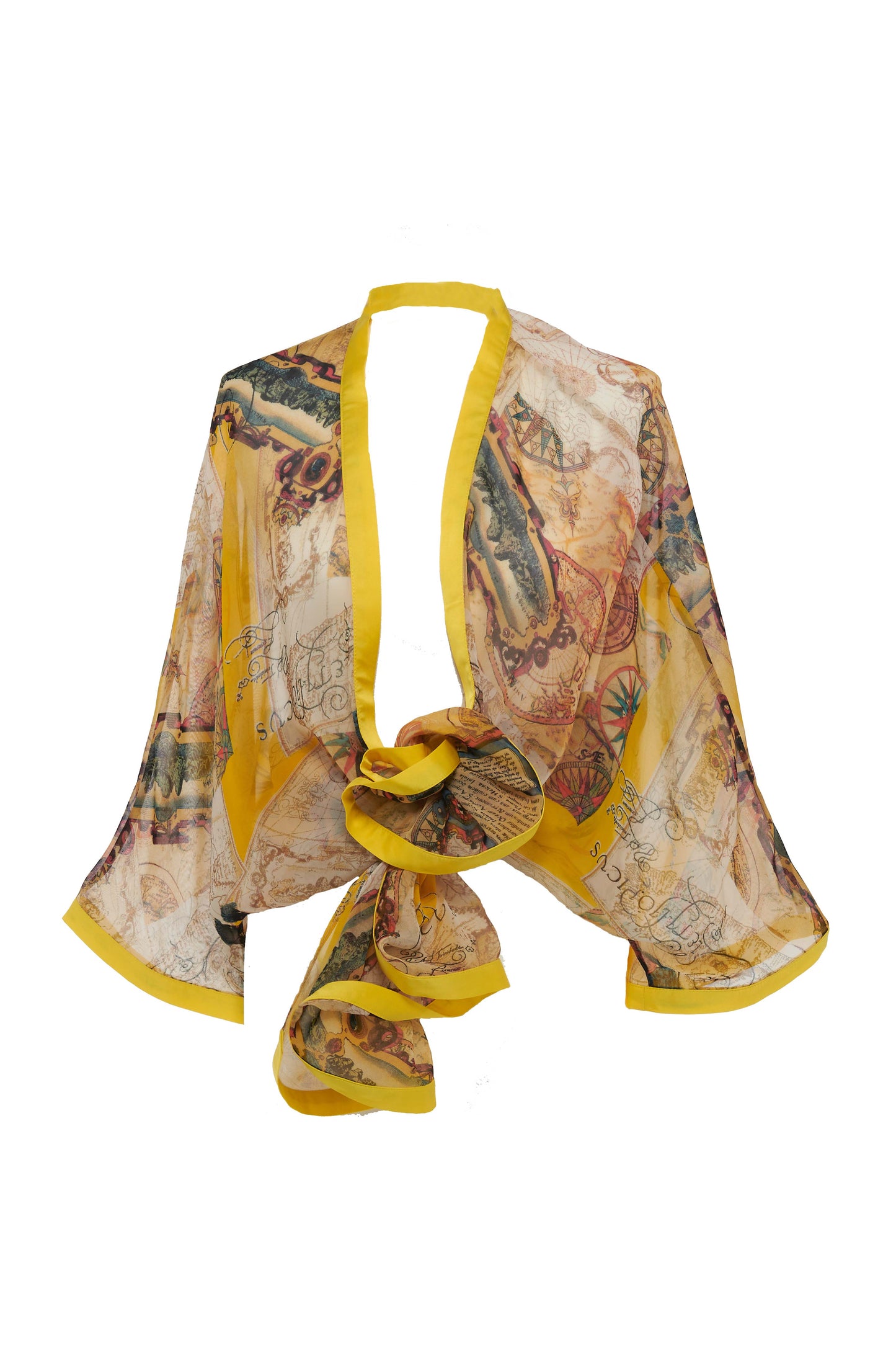 La Mare kaftan in abstract yellow