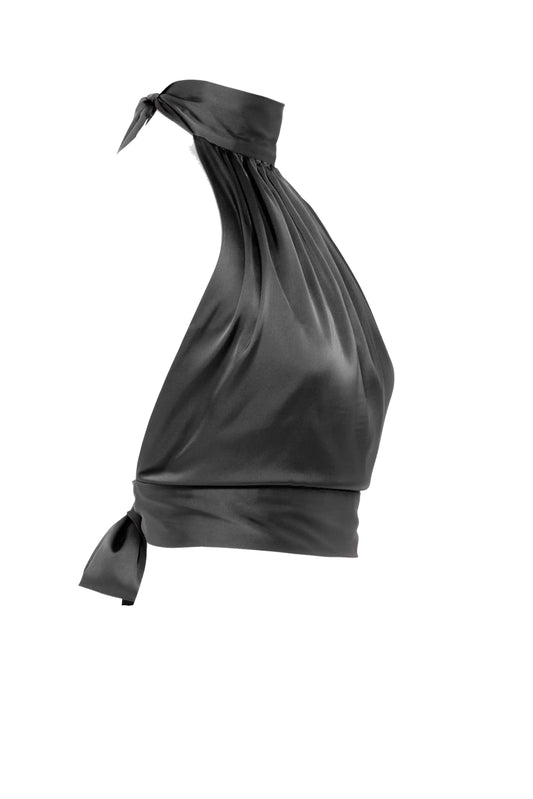 Victoria backless top in black