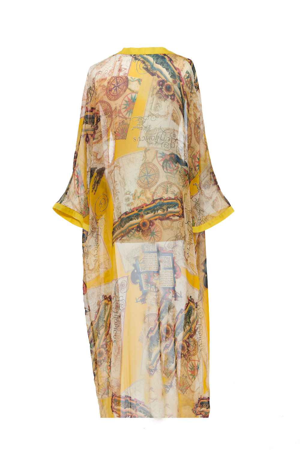 La Mare kaftan in abstract yellow