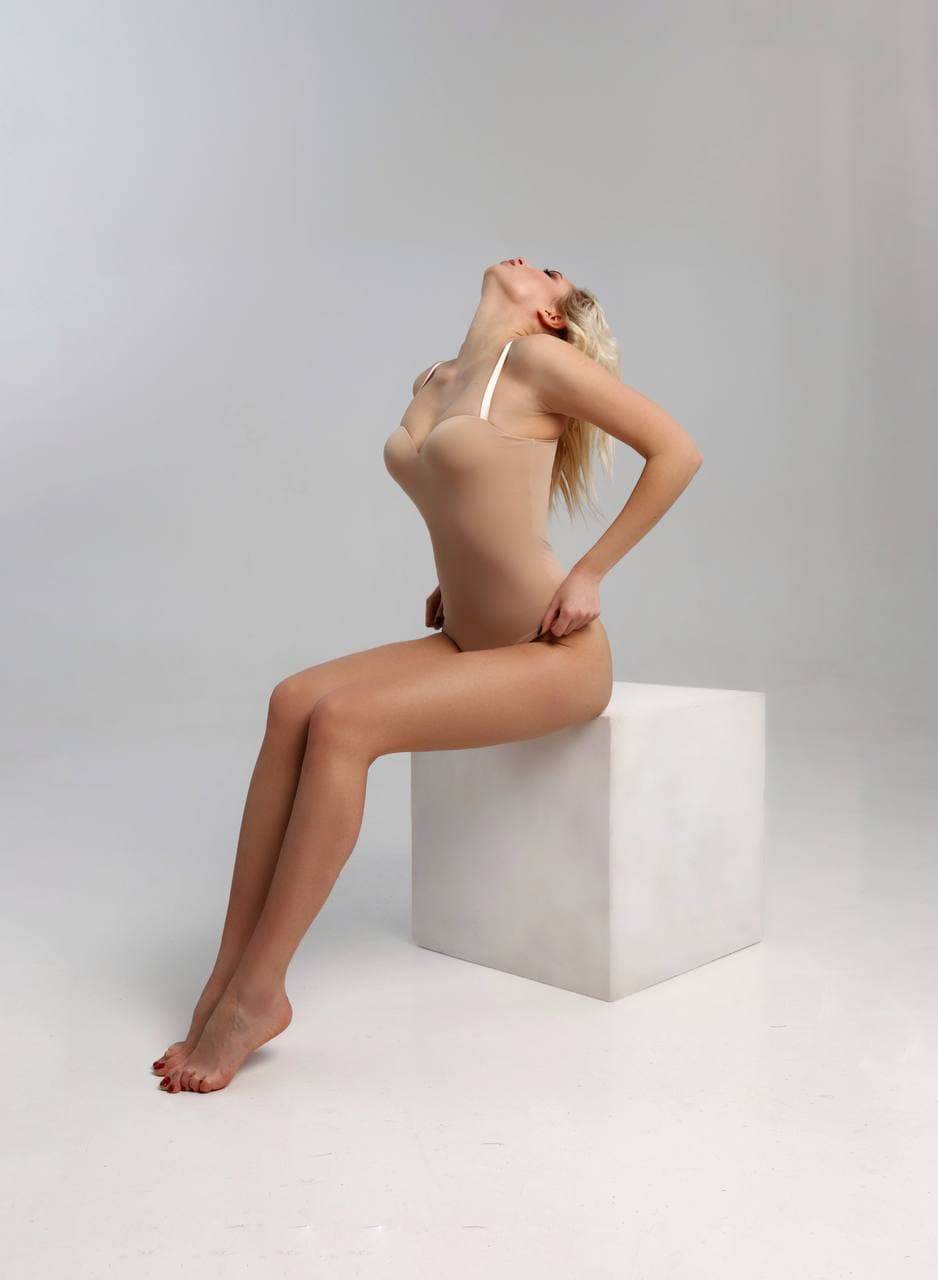 Victoria forming beige string bodysuit: Shape Your Confidence with Style