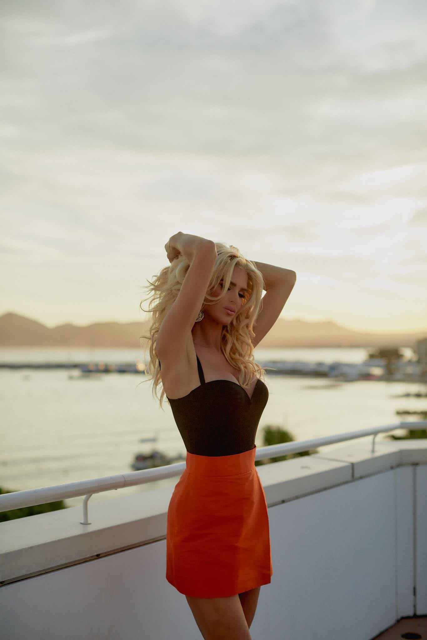 Victoria Sculptural Mini Orange Skirt