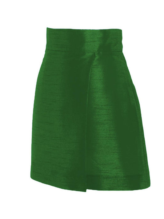 Victoria Sculptural Mini Emerald Skirt
