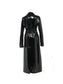 Lacquered trench coat in faux leather (black)